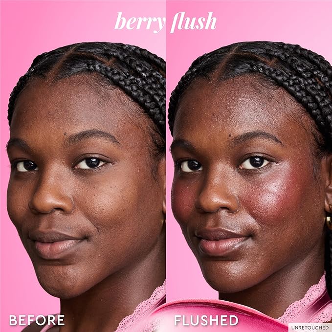 Glow Recipe Niacinamide Dewy Flush Tinted Liquid Blush Serum - Glowy Blush for Cheeks to Smooth, Hydrate & Brighten - Liquid Korean Makeup with Buildable, Warm Berry Plum Tint - Berry Flush (0.4 oz)