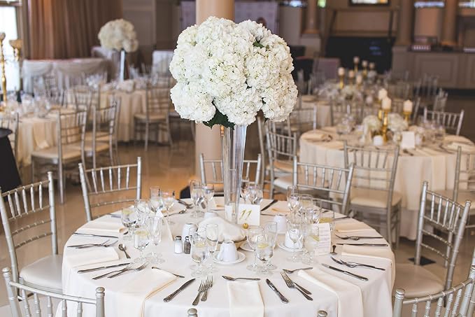 WGV Trumpet Glass Vase, Open 5", Height 31.5", (Multiple Sizes Choices) Clear Tall Pilsner Floral Planter Container Centerpiece, Wedding Event Home Decor, 1 Piece (VTV0432)