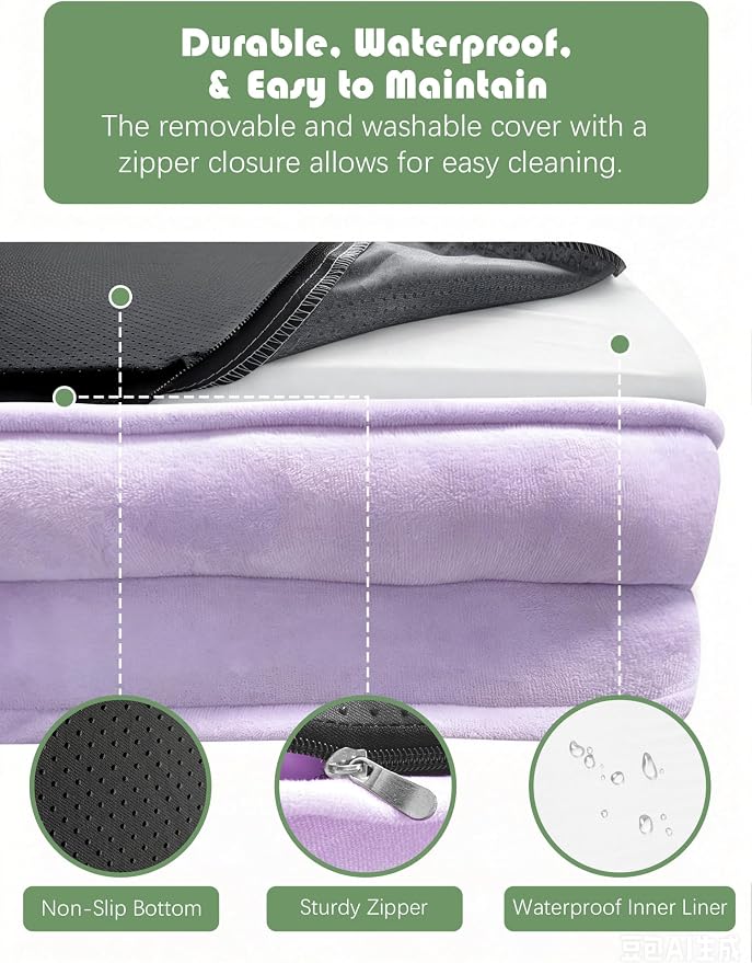Spotted Play Orthopedic Dog Bed with Sides - Sofa Beds for Small Dogs, Supportive Foam Pet Couch Bed with Washable Removable Cover, Waterproof Lining and Non-Slip Bottom, Purple - S