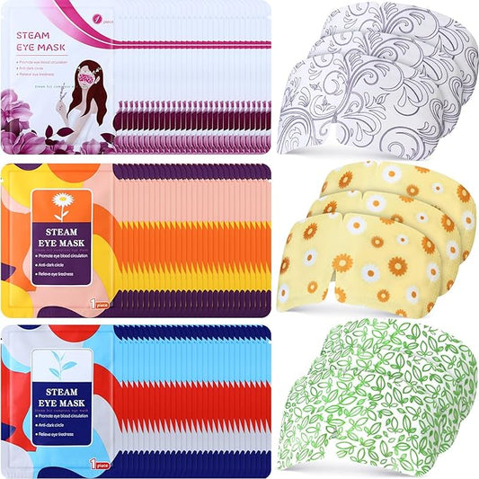 144 Packs Steam Eye Mask Disposable Self Heating Eye Mask for Dry Eyes Spa Warm Sleep for Home Office Travel Eyestrain Relieve