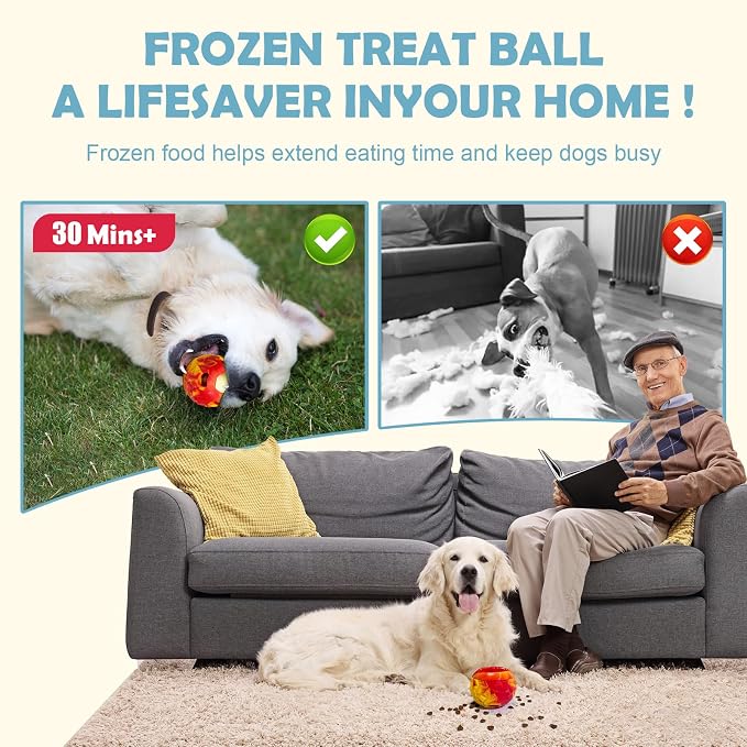 Dog Chew Toy, Large Frozen Treat Dispenser Reduces Pet Boredom