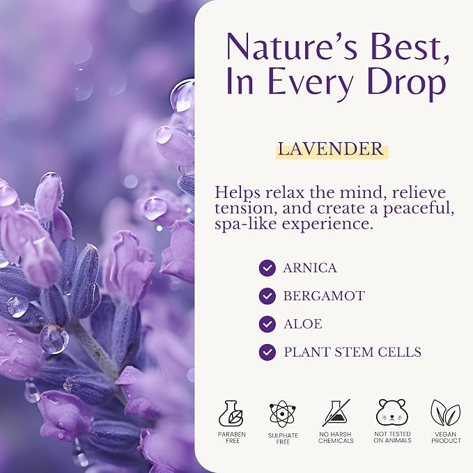 Edenika Botanicals Lavender Massage Oil for Skin, Luxury Aromatherapy & Romantic Massage Oil for Date Night, Relaxing & Hydrating Skin, 2-Pack