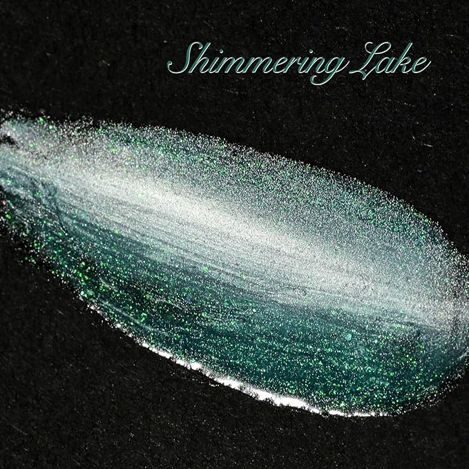 GAOY Teal Cat Eye Gel Nail Polish, 16ml Green Glitter Holographic Nail Polish with Magnet, Reflective Translucent UV Gel, 2930 Shimmering Lake