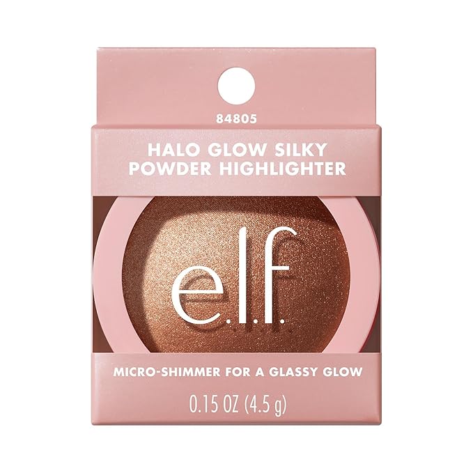 e.l.f. Halo Glow Silky Powder Highlighter, Long-Lasting Luminous Face Finish, Cake-Resistant With Micro-Shimmer, Vegan & Cruelty-Free, Coppertunist