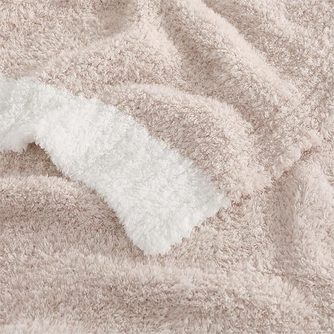 Soft Throw Blanket for Couch-Cozy Reversible Knitted BlanketsW | Lightweight Warm Fluffy Decor for Women, Mom, Her & Girls, Sofa, Chair, Bed, 50x70in, Cationic Dyeing Taupe