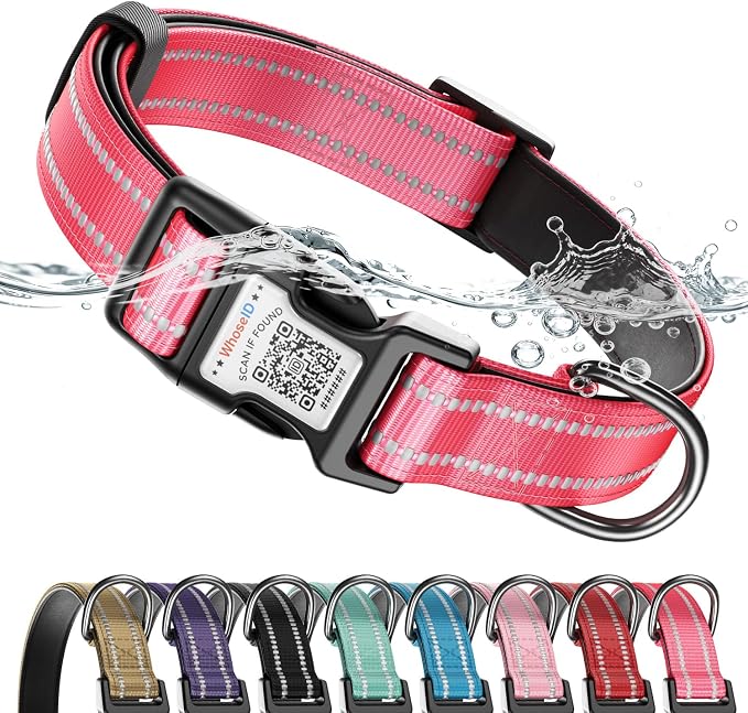 Dog Collar for Large Dogs with Smart QR Tags