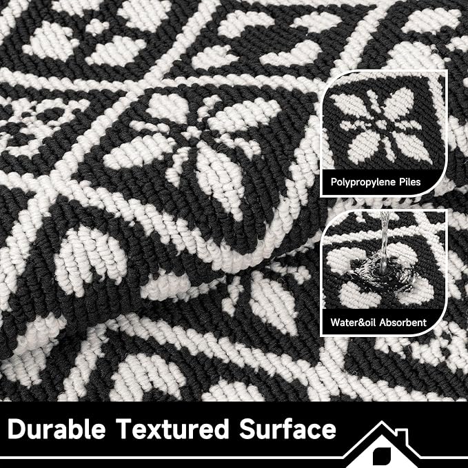 Ileading Hallway Runner Rug 2.6'x12' Heavy-Duty Durable Entryway Floor Mat with Non Slip Rubber Backing for Busy Traffic Extended Indoor Doormat Machine Washable Kitchen Throw Rug for Corridor(Black)