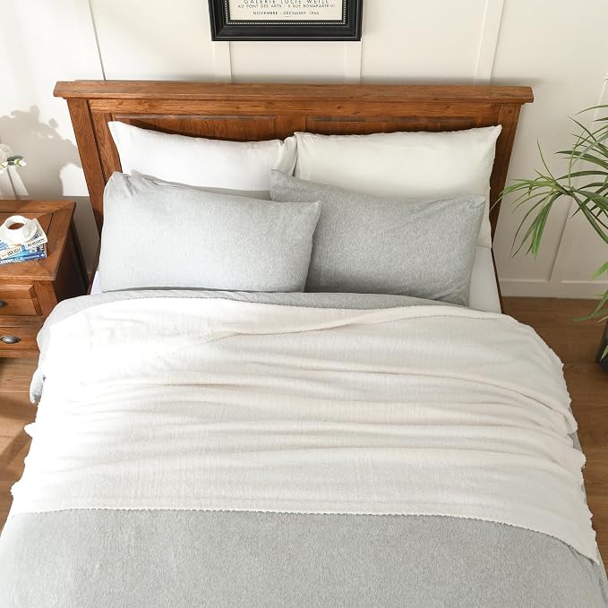 Cream Throw Blanket for Bed, Super Soft Knit Blankets, Cozy Fleece Fuzzy Fluffy Plush Chenille Throws Blanket for Couch, Sofa, Cream, 60 x 80 inches