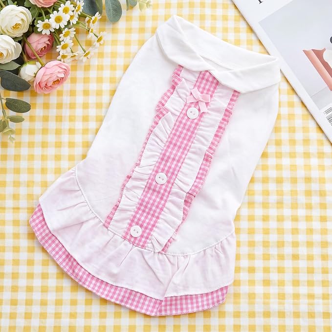 Dog Dress Cat Skirt Sleeveless Puppy Girl Clothes for Small Dogs Cats | Cute Pet Dress with Comfy Material, Fits Chihuahua Yorkie Pomeranian, Suitable for Park Walks Birthday Parties, Small