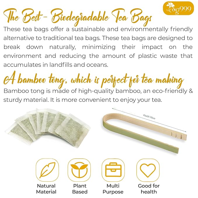 TOG999, 200 Turmeric, Ginger, Cinnamon Tea Bags, 100% Natural, Hand-made Blend of Turmeric, Ginger, and Cinnamon. Eco-conscious Tea Bags. No Sugar, No Caffeine, No Gluten, Vegan.