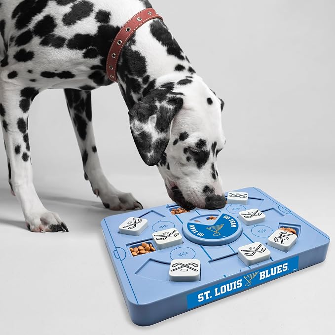 Pets First NHL ST. Louis Blues Large Puzzle Toy, New Size, Interactive Dog Treat & Slow Feeding Toy