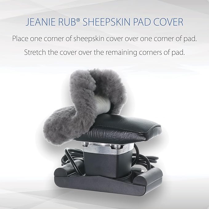 Core Products Jeanie Rub Variable Speed Massager, Deep Tissue Back & Shoulder Massager for Pain Relief, Body Massager, Great Gift for Back, Neck, Lower Back & Cellulite Massage- Sheepskin Cover Combo