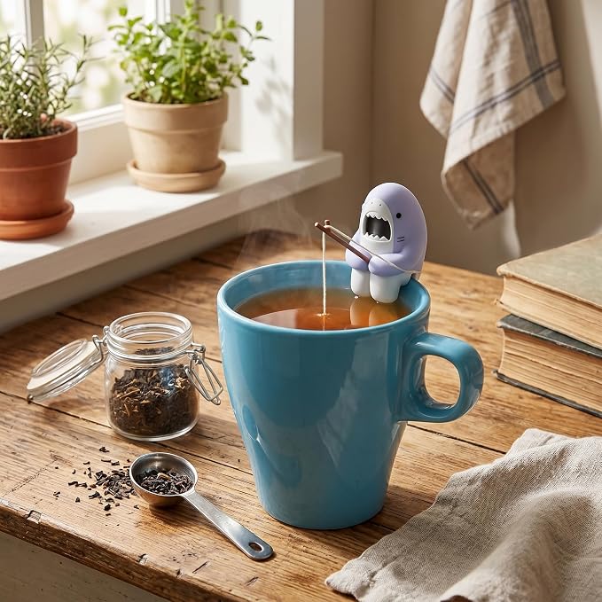 Creative Shark Shape Tea Infuser, Loose Leaf Tea Strainer, Funny Animal Shaped Tea Filters Gift for Tea Drinkers Shark Accessories Tea Lovers Accessory ﻿