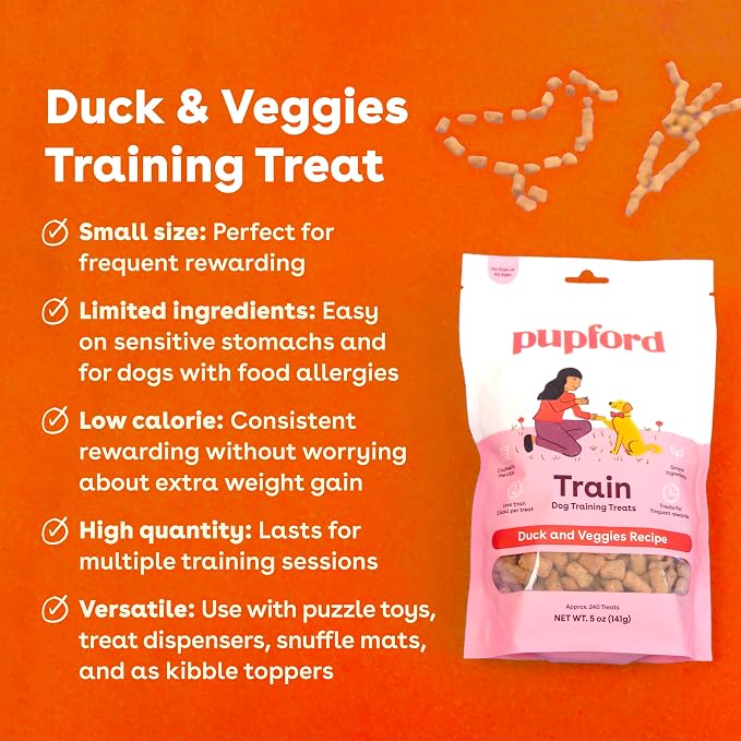 Pupford Freeze Dried Training Treats for Dogs & Puppies (Duck, 5 oz)