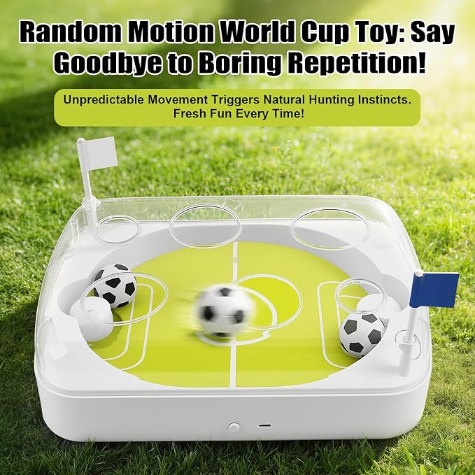 2026 International Soccer Electric Cat Toy Balls with Catnip, Motion Activated Automatic Rolling Interactive Cat Toy, Indoor Hunting Exercise Mental Stimulation Scratching Pet Play Ball
