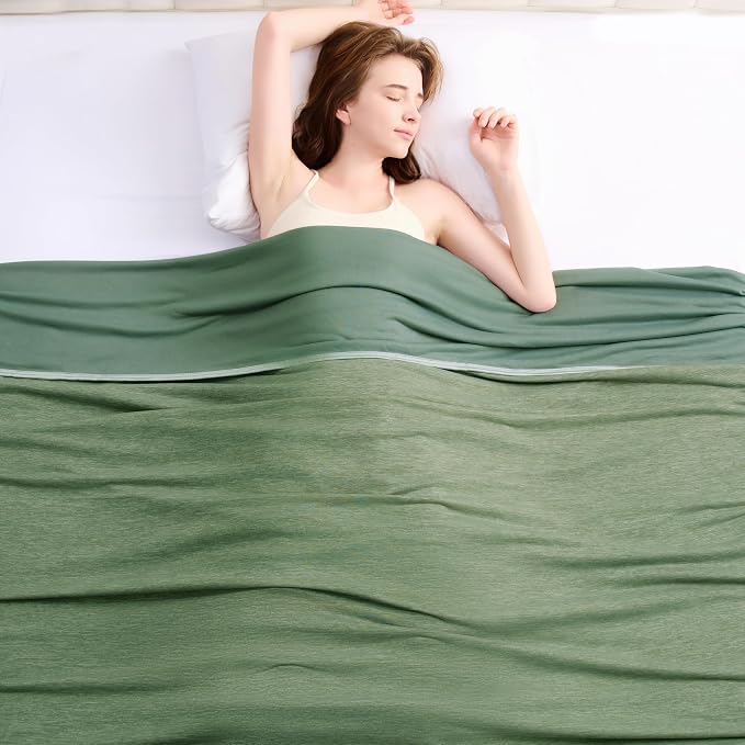Cooling Blanket for Night Sweats Absorbs Heat to Keep Adults, Children Cool on Warm Nights, Q-Max 0.5 Cooling Blankets for Hot Sleepers, Ultra-Cool Lightweight Sofa Throw Blanket (50"x70") | Absorbs Heat Cold Summer Blanket for Night Sweats & Menopause...