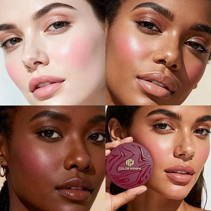 Color Nymph 3 Colors Ultra-Creamy Blush for Cheeks, Multi-Use Cream Blushes Balm Face Makeup, Hydrating, Creamy, Lightweight & Blendable Color, Face Makeup, Vegan & Cruelty-Free （#02）