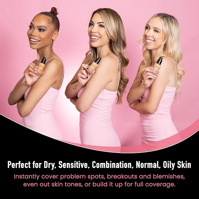 Frankie Rose Cosmetics Matte Perfection Foundation Makeup – Long-Lasting, Hydrating Foundation for Semi-Matte Finish - Foundation Full Coverage for All Skin Types - (China Silk) 1.0 US fl oz / 30 ml