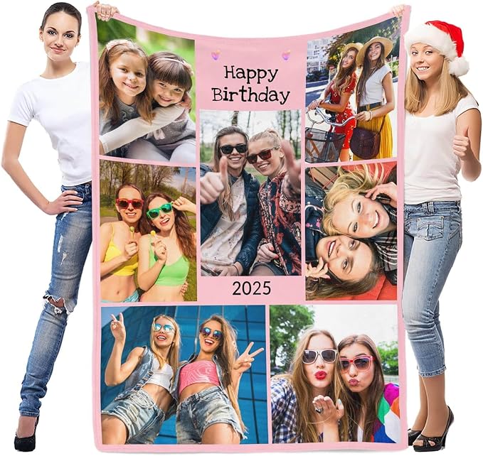 inkArts Custom Blanket with Photo, Customized Blanket, Personalized Photo Blankets, Custom Picture Blankets, Personalized Birthday Gifts for Women