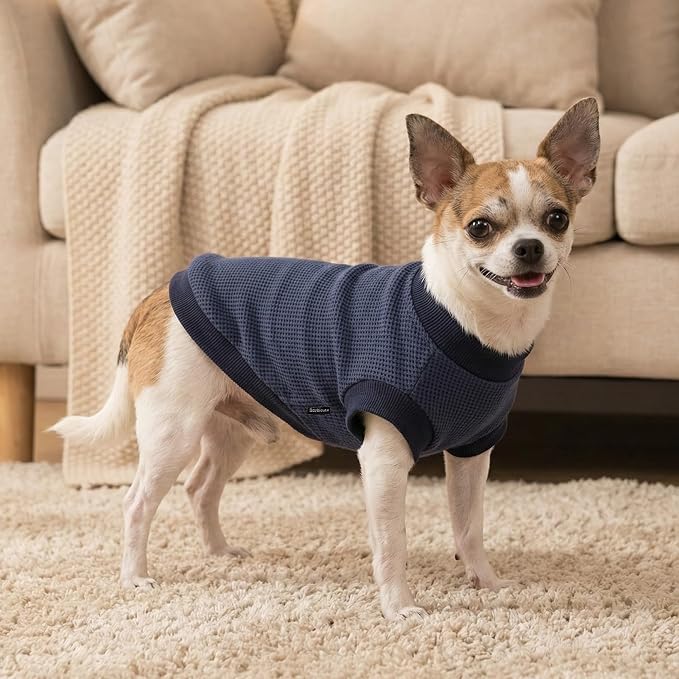 3 Pack Dog Shirt for Small Supplies Functional Waffle Dog Clothes Warm Soft Sweatshirt Outfit for Dogs Cats Pet Apparel