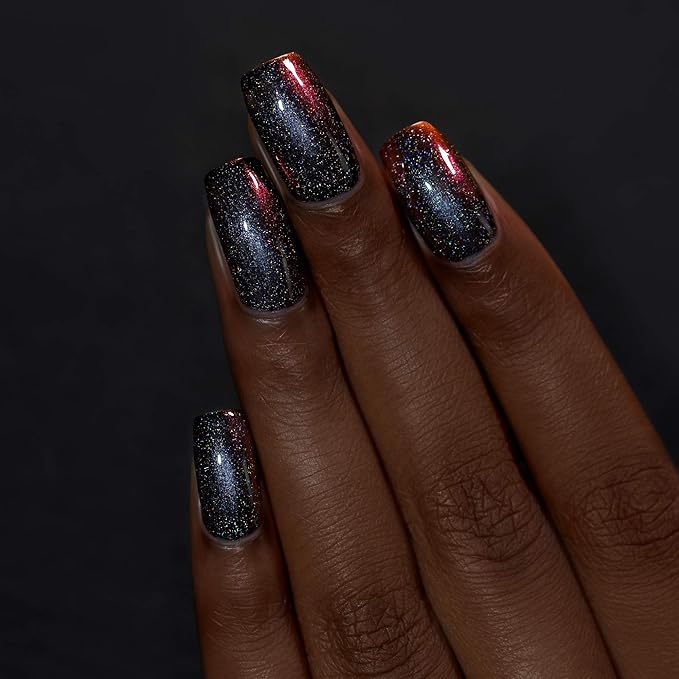 ILNP Eclipse (H) - Black to Red Holographic Ultra Chrome Nail Polish