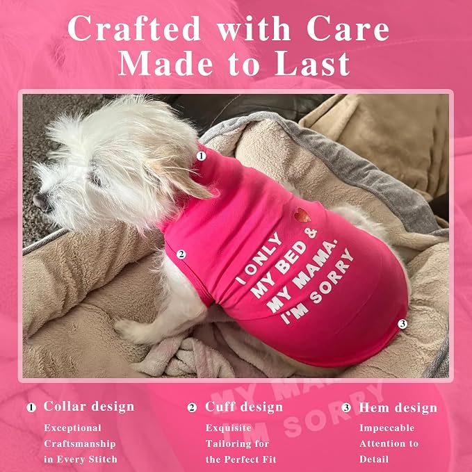 Stylish Cotton Dog Shirt with Print, Soft & Breathable, All-Season Comfort, Fits Most Breeds - Perfect Pet Apparel for Small, Medium, Large Dogs.Rosered&XL