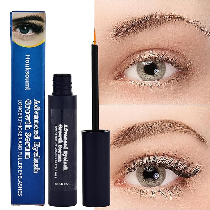 Eyelash Growth Serum Volumizing For Eyelash Growth Longer Thicker Lash Enhancing Serum Vegan, Advanced Lash Enhancing Treatment for Natural Lashes, 8mL (Blue, 1 Count (Pack of 1))