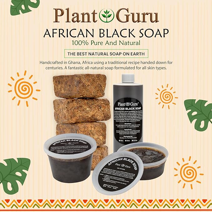 African Black Soap Liquid 8 oz. 100% Raw Pure Natural From Ghana. Acne Treatment, Aids Against Eczema & Psoriasis, Dry Skin, Scars and Dark Spots. Great For Pimples, Blackhead, Face & Body Wash