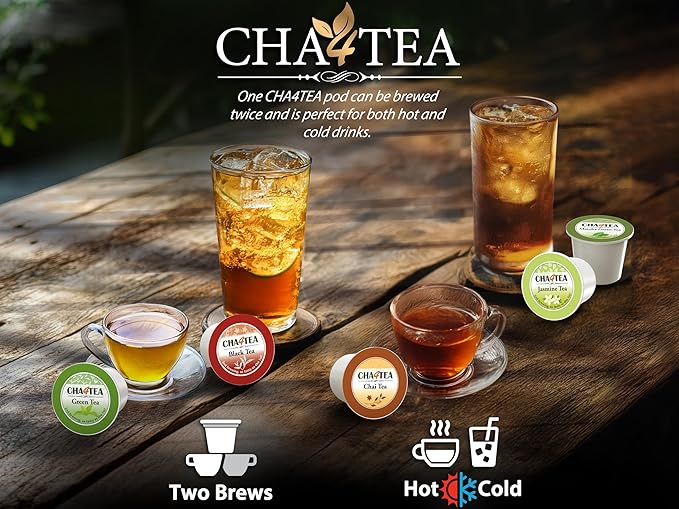 Cha4TEA 36-Count Green Tea Pods Compatible with Keurig K-Cup Brewers