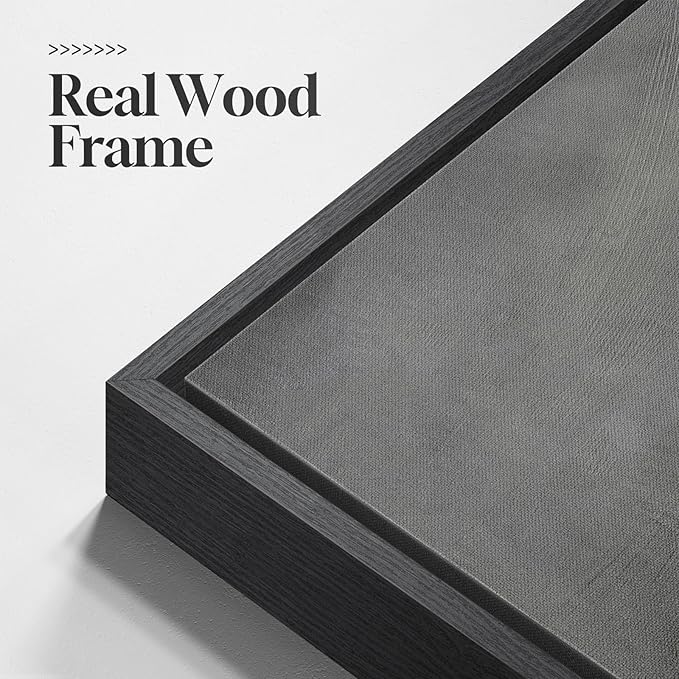 Large Framed Black and White Abstract Wall Art for Living Room, Set of 2 Modern Minimalist Canvas Prints Artwork for Walls, Seascape Pictures for Bedroom Dining Room Hallway Office Wall Decor 24x36 In