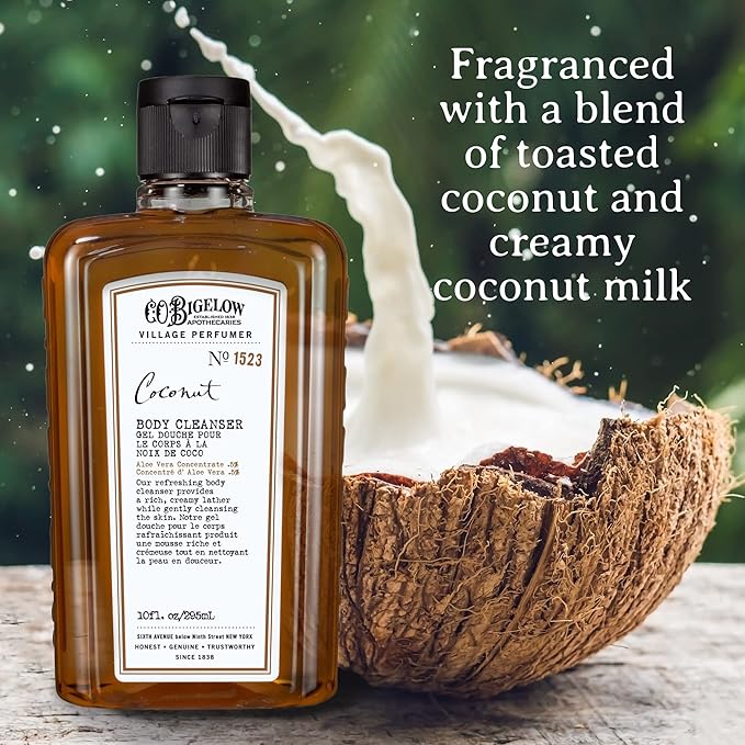 C.O. Bigelow Coconut Apothecary Duo Skin Care Gift Set, Body Wash & Body Lotion, Liquid Soap & Moisturizing Lotion, Set of 2, 10 Fl Oz