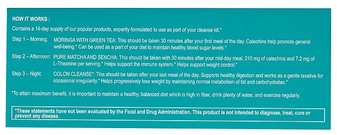 Hyleys Detox Tea for Cleanse and Weight Loss – 14 Day Detox Kit with 42 Tea Bags – Natural Moringa, Matcha, Senna – Supports Colon Cleanse, Digestion, and Metabolism (12 Pack - 504 Tea Bags Total)