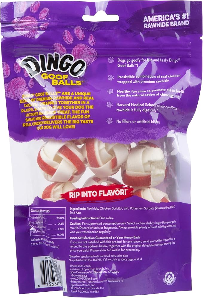Dingo Goofballs Chicken & Rawhide Chews