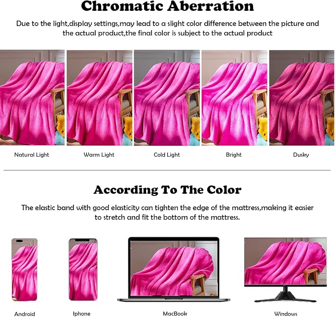 NEWCOSPLAY Fleece Leaves Pattern Twin Blanket, Hot Pink, 60"x80" | Super Soft Throw Blanket, Lightweight Cozy Bed Sofa Blanket, Premium Silky Flannel Fleece, Travel Blanket for All Season Use