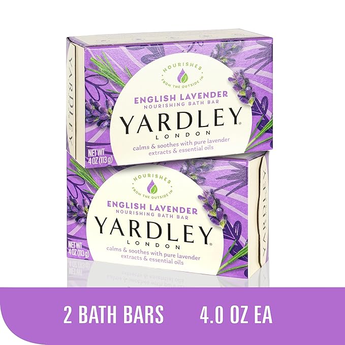 YARDLEY LONDON Bath Soap Bars and Body Soap Bars Bundle - : English Lavender, Oatmeal & Almond, Aloe & Avocado, Cocoa Butter, Lemon Verbena 4.0 oz (, Two Each), 10 Count (Pack of 2)