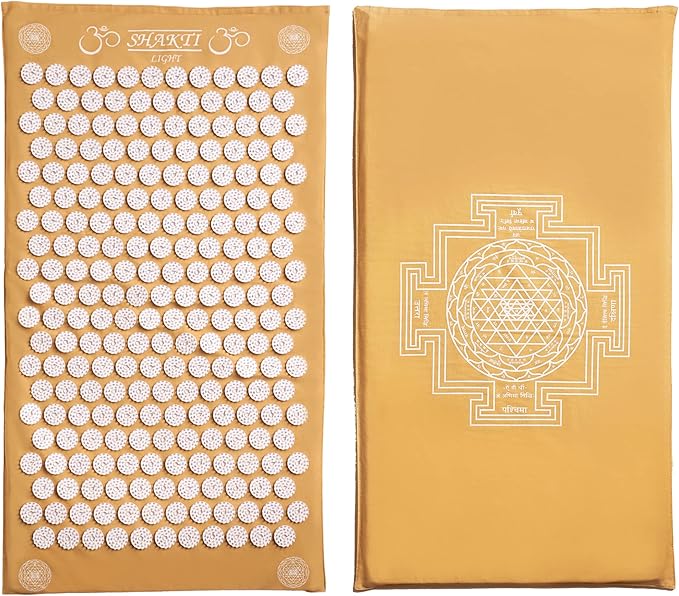 ShaktiMat Classic Acupressure Mat, Light Intensity in Yellow, Relieves Stress & Tension, Promotes Relaxation & Focus | Similar to Acupuncture, No Needles Required | FSA/HSA Eligible
