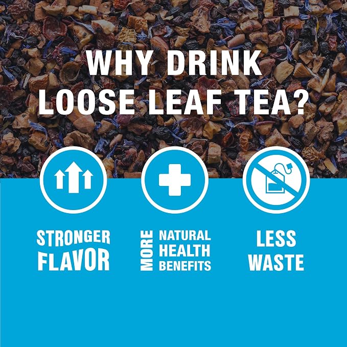Tiesta Tea - Blueberry Wild Child, Loose Leaf, Blueberry Hibiscus Herbal Tea, Premium Non-Caffeinated Blend, Make Hot or Iced & Brews Up to 25 Cups, 1.8oz Resealable Pouch, Pack of 6