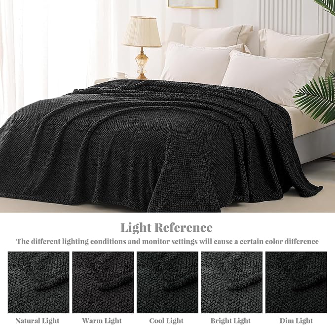 Whale Flotilla Extra Large Soft Fleece Throw Blanket for Couch | 50x70 Inch, Black, Suitable for Sofa Chair Bed, Fluffy Fuzzy Jacquard Blankets for All Season, Lightweight and Cozy