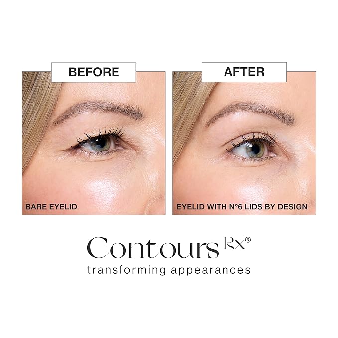 Contours Rx Lids by Design – N°6 Transparent Instant Eyelid Lift Strips for Casual Mild to Moderate Hooded Lids – Medical-Grade, Anti-Aging Eyelid Tape – 80 Count