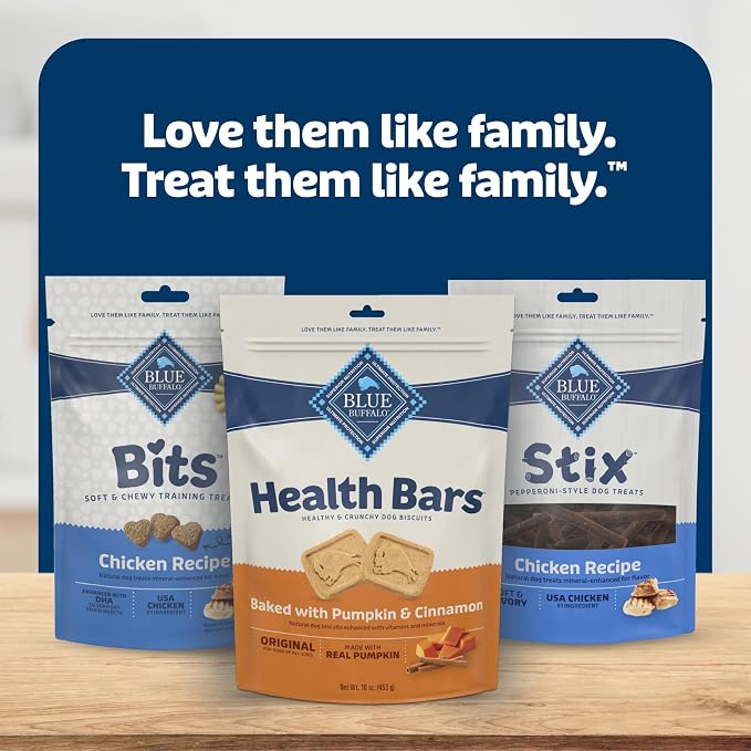 Blue Buffalo Health Bars Pumpkin & Cinnamon Dog Biscuits, 16 oz | Oven-Baked, Crunchy Texture, No Chicken By-Product, Corn, Wheat, or Soy