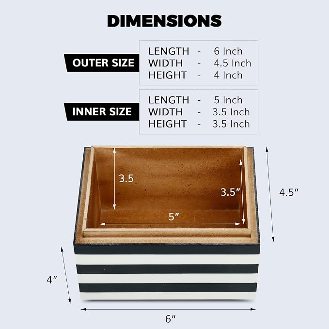 Handicrafts Home Decorative Keepsake Box 6x4.5 – Small Organizer Box with Lid, Boho Decorative Storage, Retro Memory Box, Unique Coffee Table Décor, Jewelry or Trinket Box, Modern Shelf Decorative Box