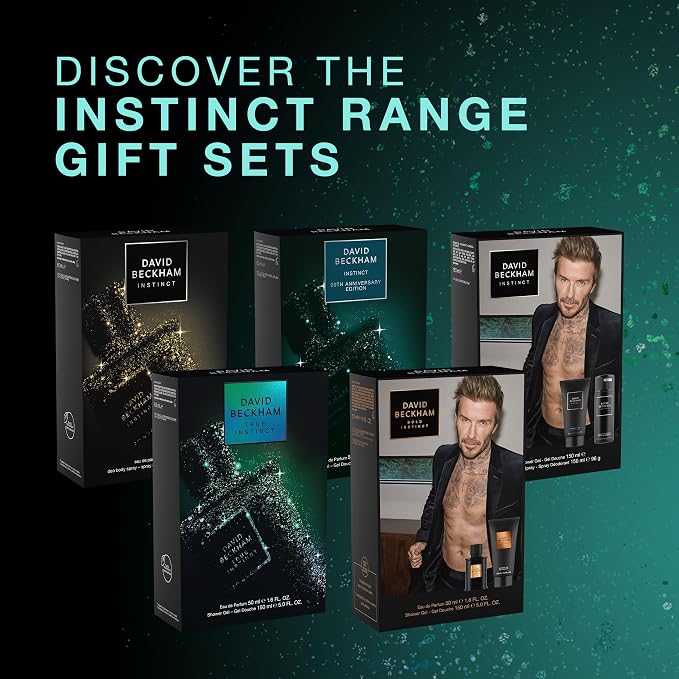 David Beckham True Instict Giftset 1.6 fl oz EDT + 5.0 fl oz Shower Gel, Notes of Pine, Cedarwood, and Vetiver, Men's Fragrance, Long Lasting, Everyday Fragrance,