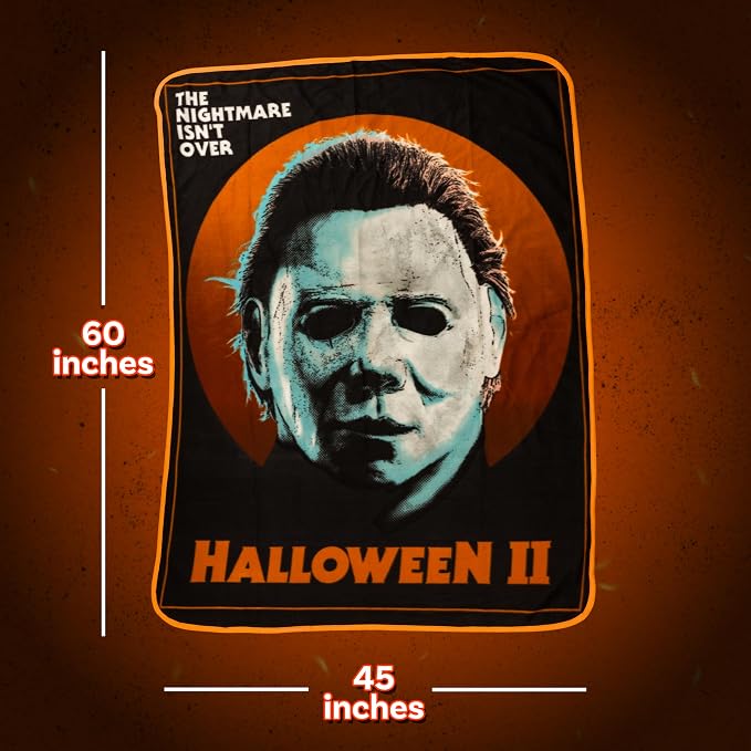 Silver Buffalo Halloween II, Fleece Throw Blanket, 45x60in | The Nightmare Isn't Over, Soft and Cozy, 180 GSM