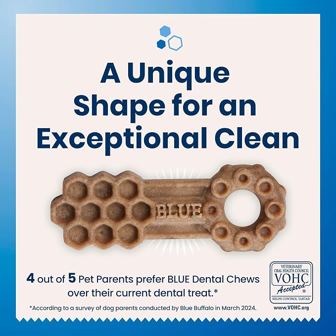 Blue Buffalo Dental Chews Small Natural Dog Treats, Chicken & Spearmint 11.3-oz Bag (28 Count) (Pack of 4)