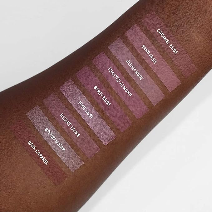 Aromi Pink Nude Matte Liquid Lipstick | Blush Beige Lip Color, Long-lasting, Waterproof, Vegan, Cruelty-free, Handmade (Toasted Almond)
