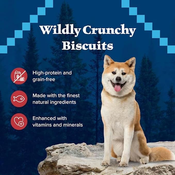 Blue Buffalo Wilderness Crunchy Dog Biscuits Variety Pack, Grain-Free, 3 ct | Duck, Turkey and Salmon Recipes, Crunchy Biscuits, High Protein Nutrition, No Artificial Preservatives