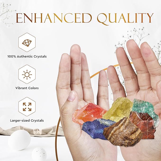 Wyspell Virgo Crystal Set - 6 Raw Virgo Crystals and Healing Stones - Zodiac Gifts for Women - Virgo Birthday Gifts for Women - Astrology Gifts for Women - Zodiac Crystal Set - Healing Gifts