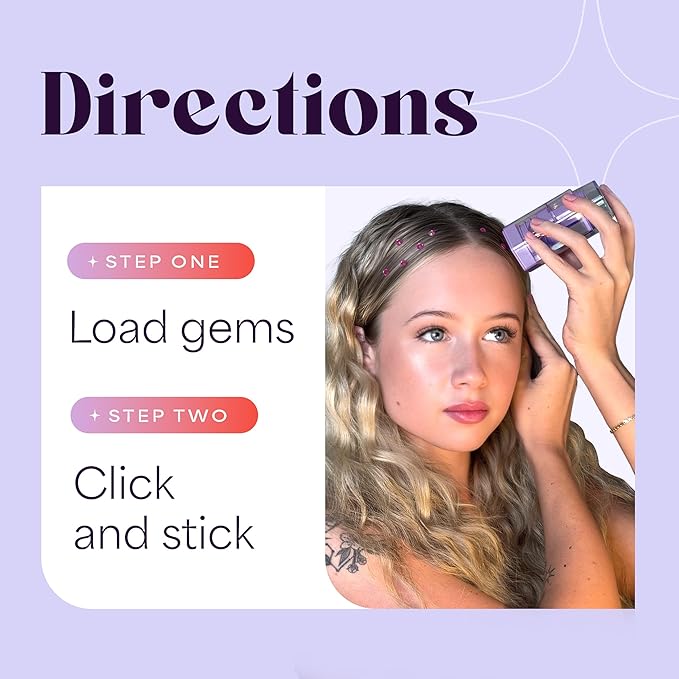 Hair Gem Pen for Girls – 240 Stick-On Hair Gems & Stamper Tool – Hair Jewels Kit for Kids, Festivals, School, Halloween, Parties, Weddings – Easy to Apply & Remove – Hair Accessories by Hally Hair