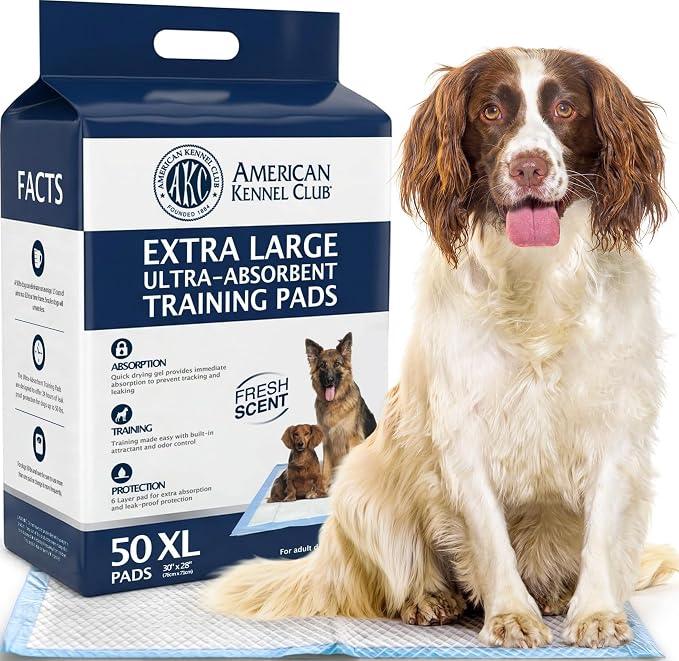 AKC Dog Training Pads, XL 28" x 30", Fresh Scent, 50 Count