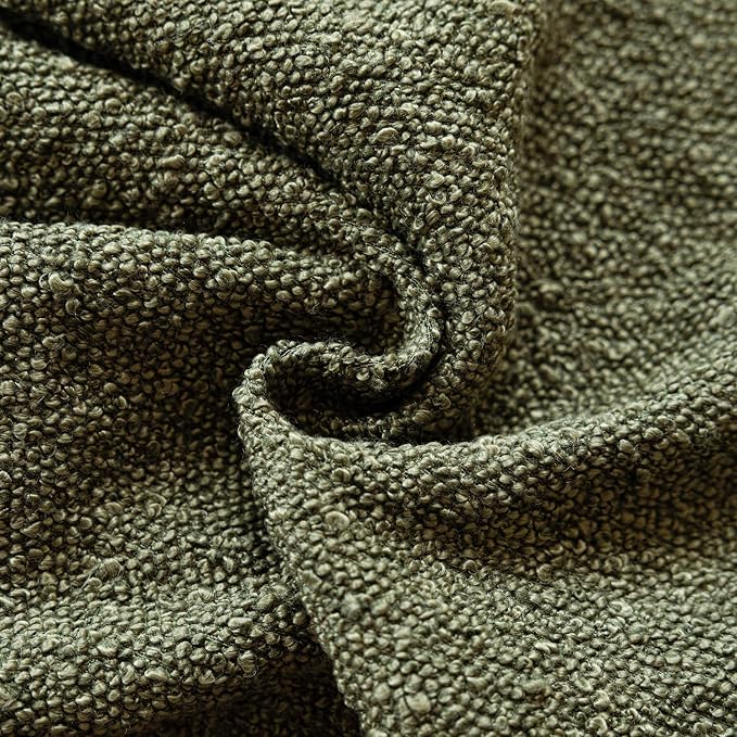 Foindtower Set of 2, Decorative Textured Boucle Throw Pillow Covers Accent Solid Pillow Cases Neutral Soft Cozy Couch Cushion Case for Chair Sofa Bedroom Living Room Home Decor 26x26 Inch Moss Green